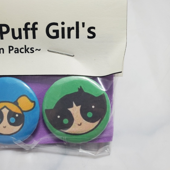 Powerpuff Girls  Button Badges Pin Pack Set Of 3 - Picture 2 of 4